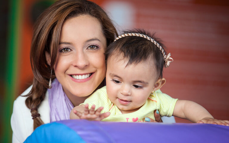 Picture of small child receiving early intervention therapy