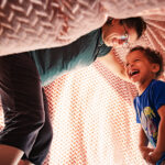 Indoor winter activity with toddlers - blanket fort