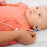 Baby getting a hearing test