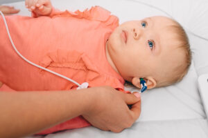 Baby getting a hearing test