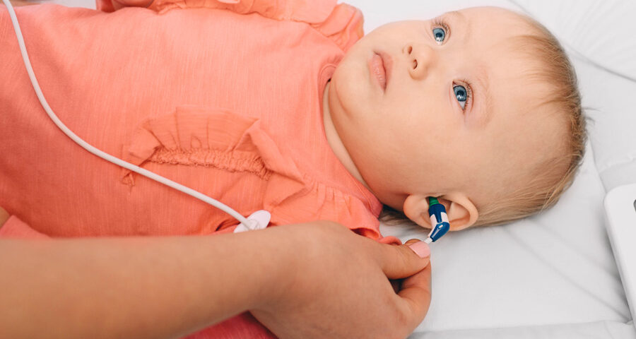 Baby getting a hearing test